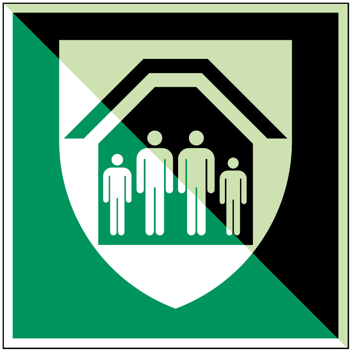Brady E/E021/Nt/Pp-Pholumb-100X100-1 ISO Safety Sign - Protection Shelter 197839
