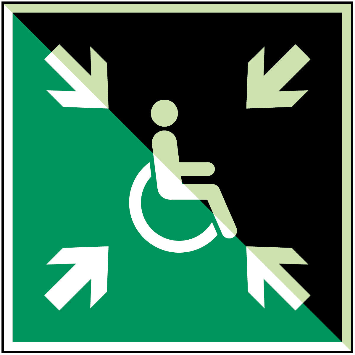 Brady E/E024/Nt-Pp-Pholumc-150X150/1-B Evacuation temporary refuge - ISO 7010 134838