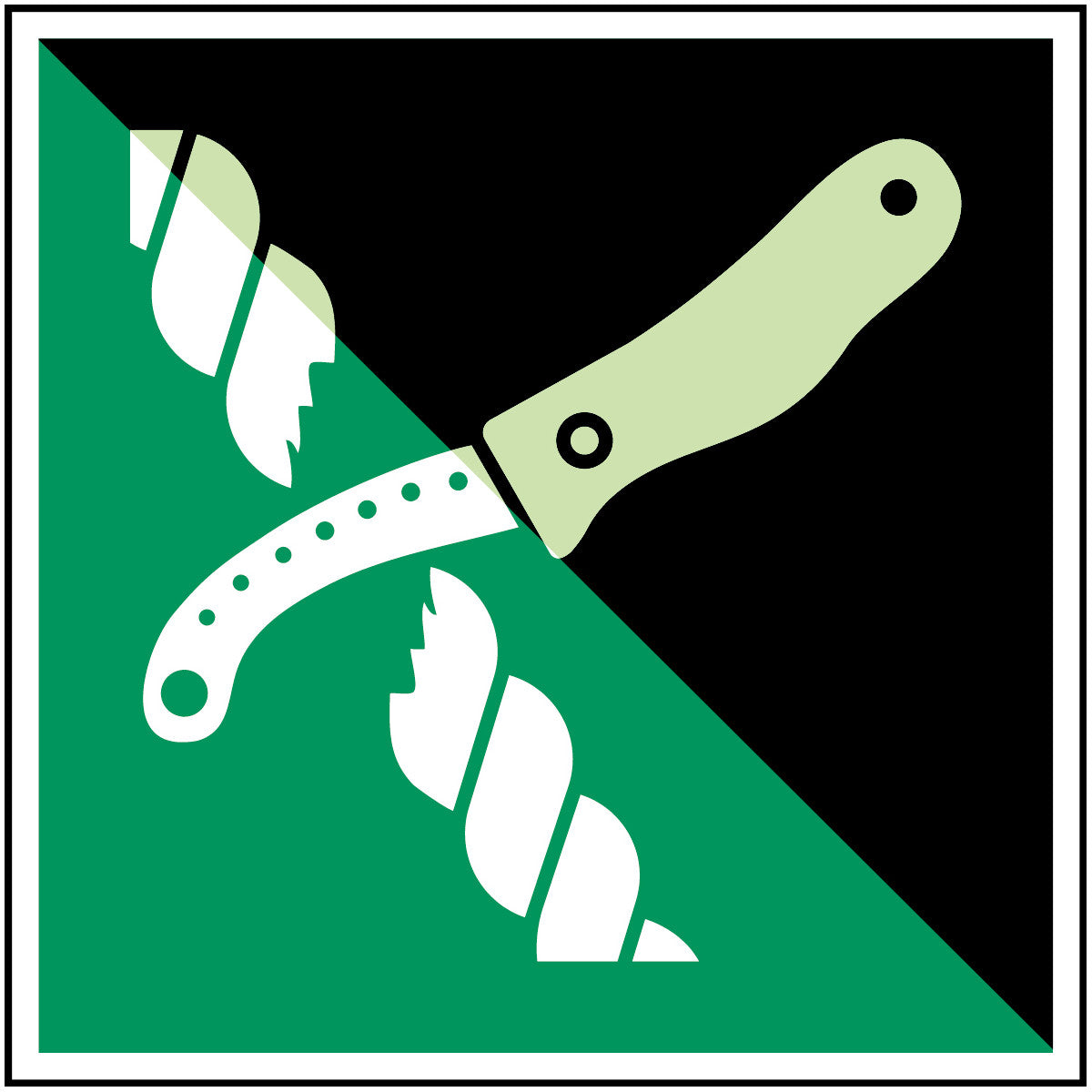Brady E/E035/Nt-Sa-Pholumb-150X150/1-B Liferaft knife - ISO 7010 134979