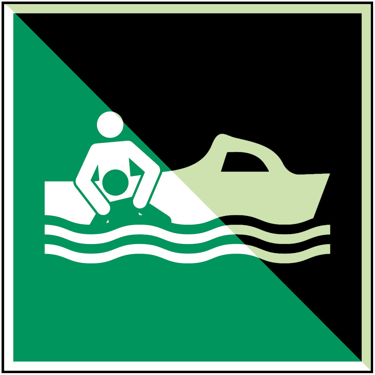 Brady E/E037/Nt-Alu-Pholumc-200X200/1-B Rescue boat - ISO 7010 135008