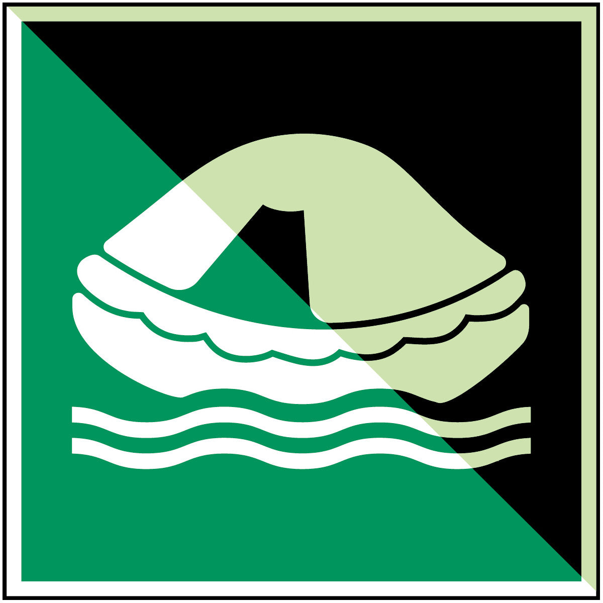 Brady E/E038/Nt-Pp-Pholumc-200X200/1-B Liferaft - ISO 7010 135018