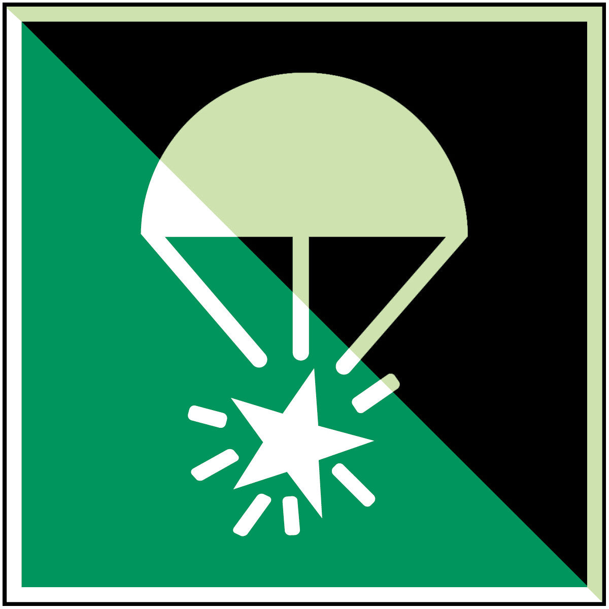 Brady E/E049/Nt-Sa-Pholumc-200X200/1-B Rocket parachute flare - ISO 7010 135179