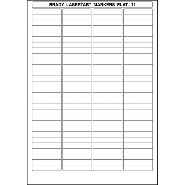 Brady ELAT-11-747 LaserTab Laser Printable Labels 029846