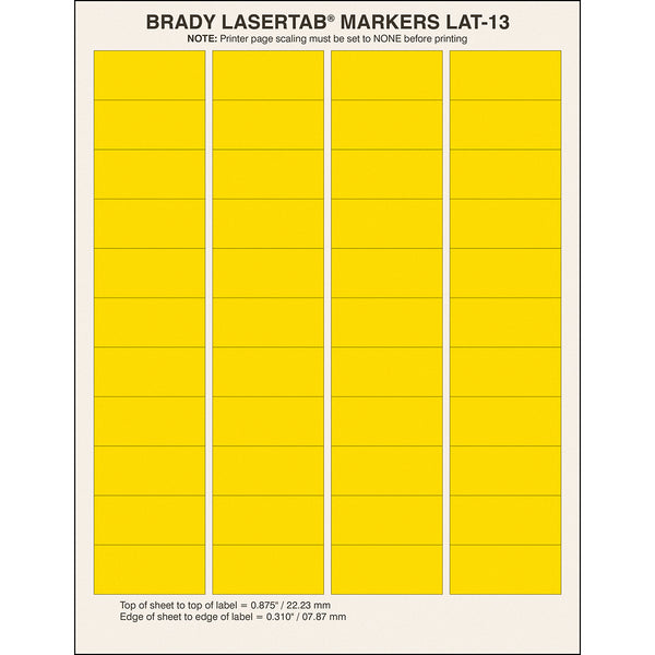 Brady ELAT-13-747-YL LaserTab Laser Printable Labels 029852