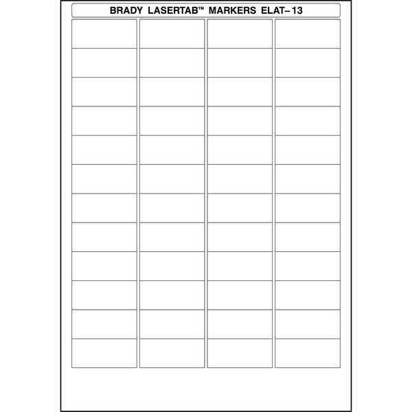 Brady ELAT-13-747W LaserTab Laser Printable Labels 029851