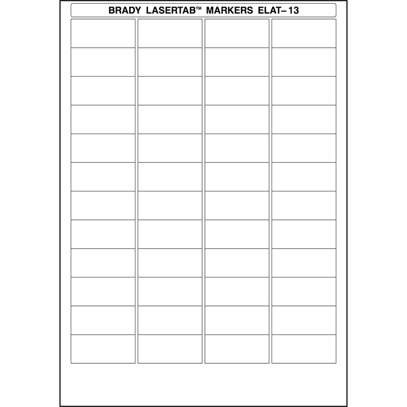 Brady ELAT-13-747W LaserTab Laser Printable Labels 029851