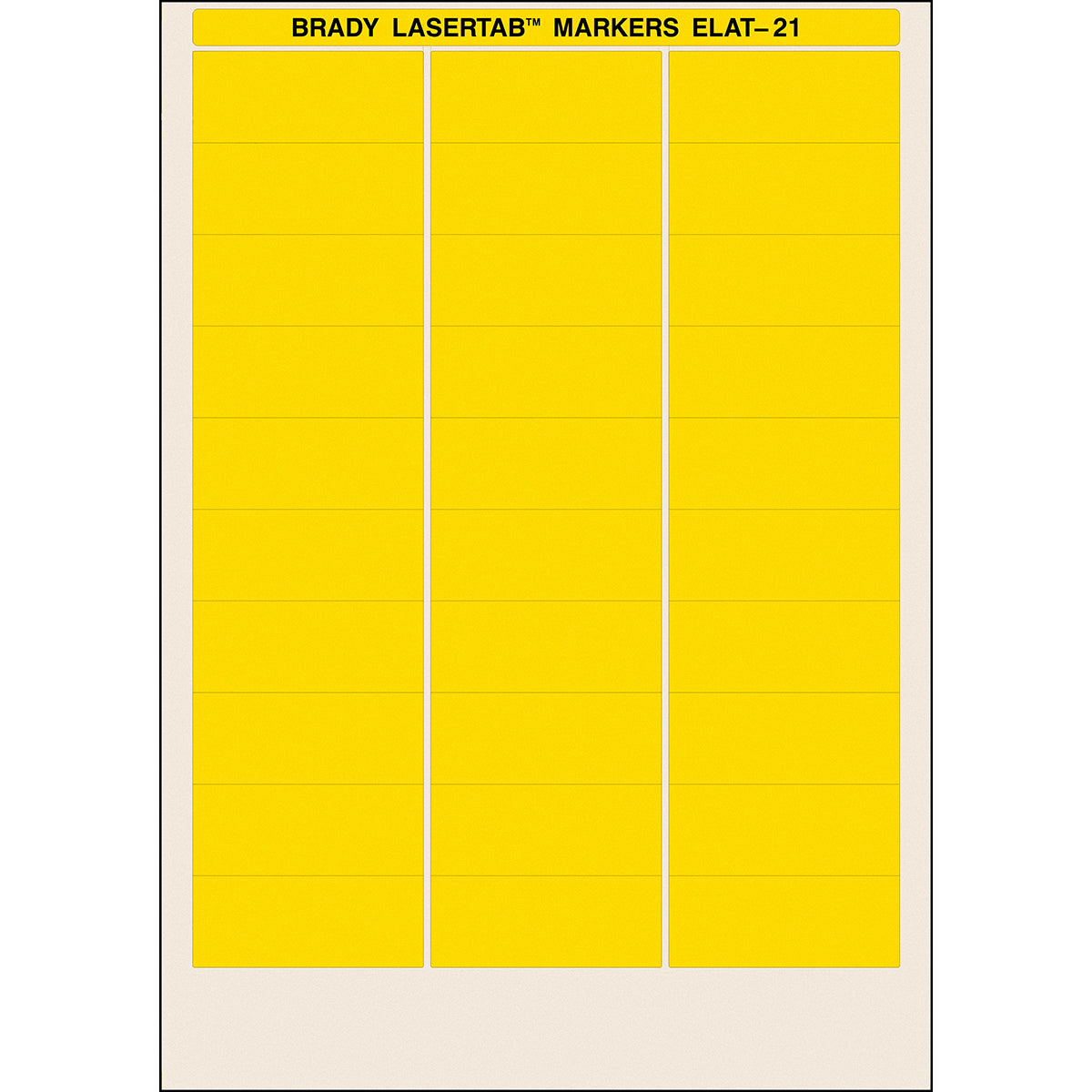 Brady ELAT-21-747-YL LaserTab Laser Printable Labels 029859