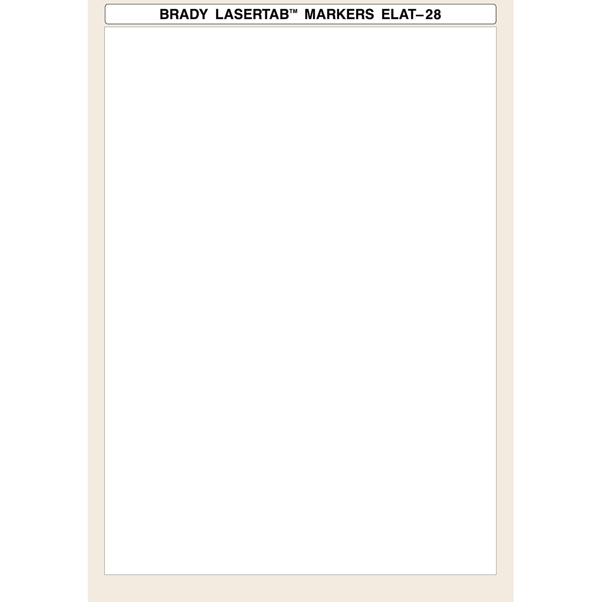 Brady ELAT-28-747W-10SH LaserTab Laser Printable Labels 014934