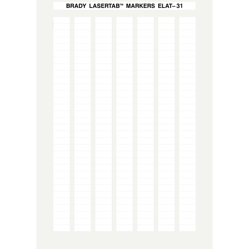 Brady ELAT-31-747W-10 LaserTab Laser Printable Labels 014387