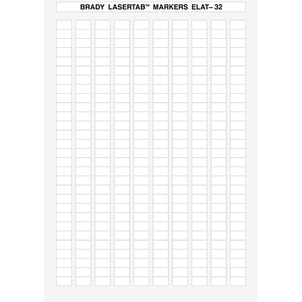 Brady ELAT-32-747W-10 LaserTab Laser Printable Labels 014389