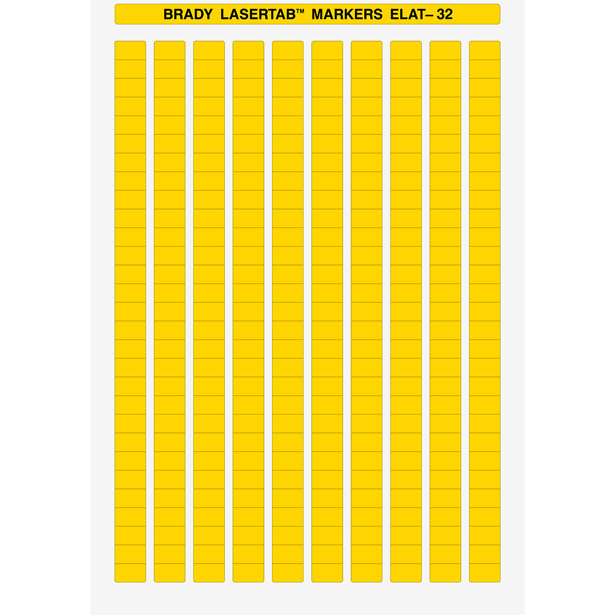 Brady ELAT-32-747Y-10 LaserTab Laser Printable Labels 014390