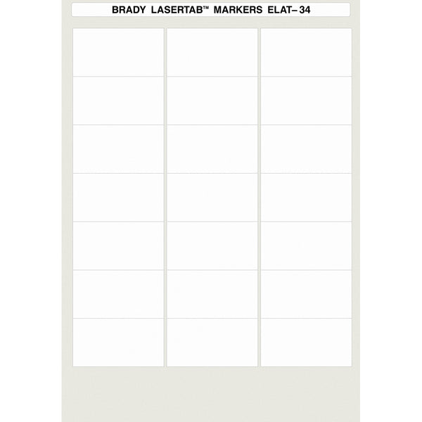 Brady ELAT-34-747W-1 LaserTab Laser Printable Labels 014392