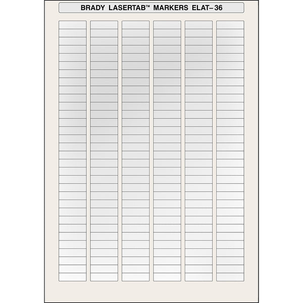 Brady ELAT-36-773-10 LaserTab Laser Printable Labels 014394