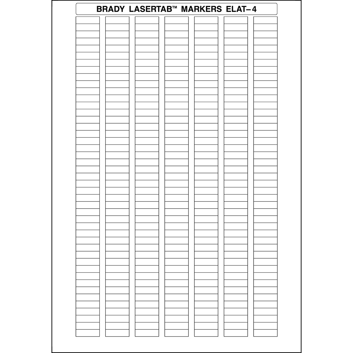Brady ELAT-4-747W-10 LaserTab Laser Printable Labels 029825