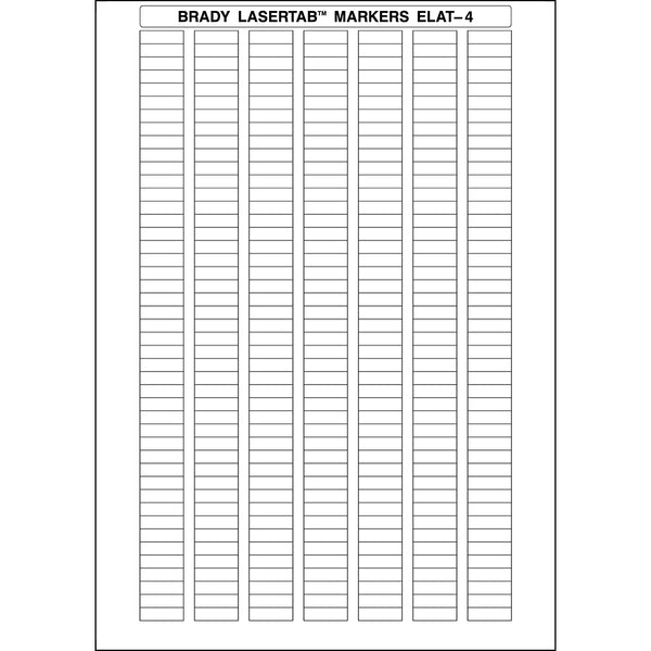 Brady ELAT-4-747W-10 LaserTab Laser Printable Labels 029825