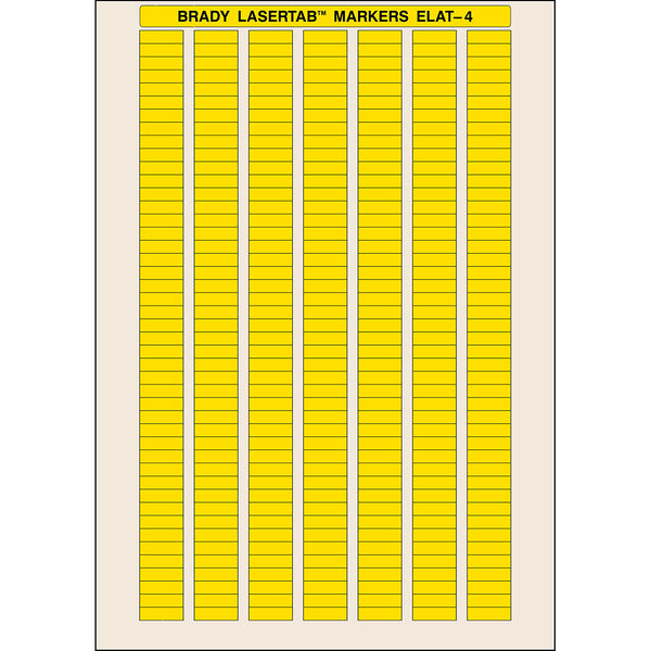 Brady ELAT-4-747YL-10 LaserTab Laser Printable Labels 029826