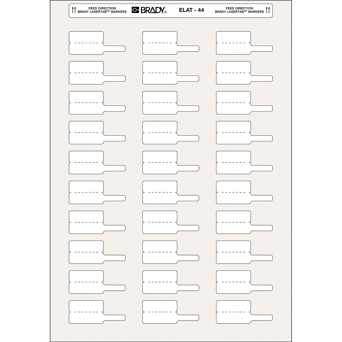 Brady ELAT-44-425 LaserTab Laser Printable Labels 217061