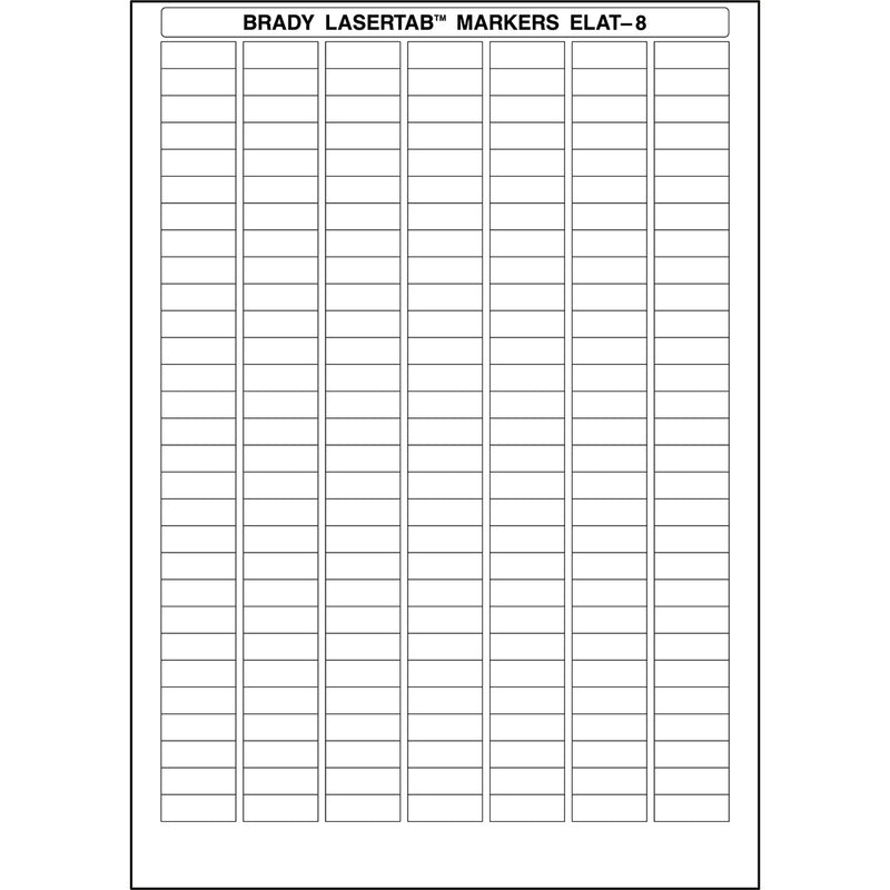 Brady ELAT-8-747W LaserTab Laser Printable Labels 029841