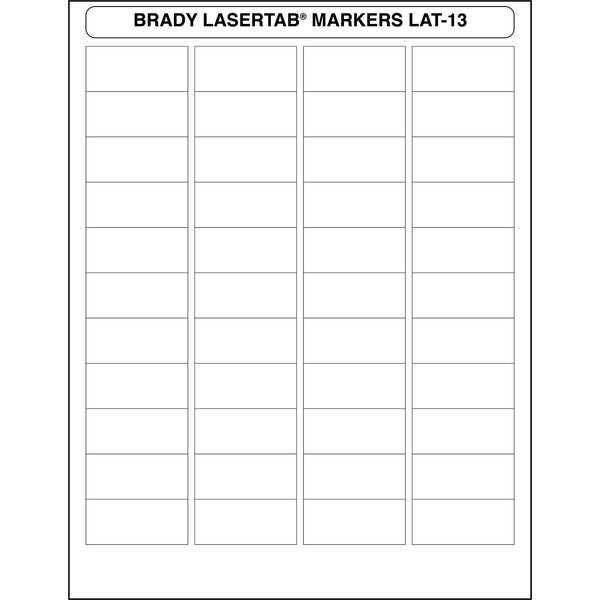 Brady LAT-13-707-2.5 LaserTab Laser Printable Labels 029835