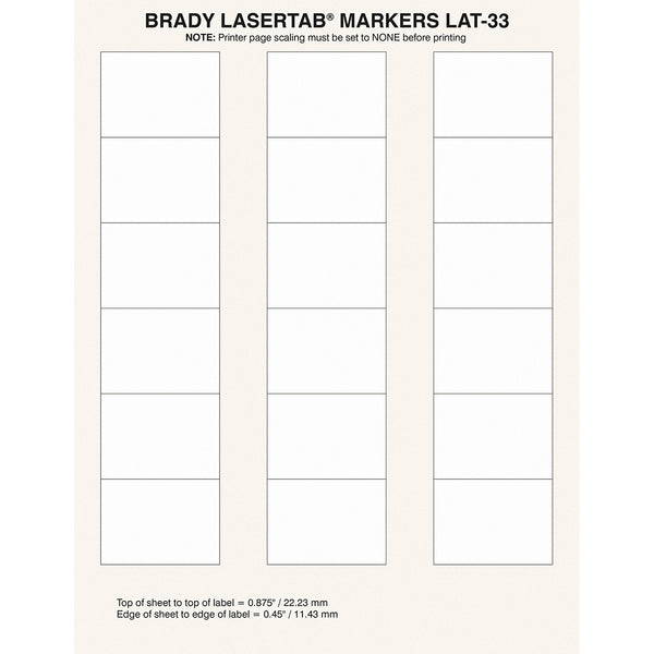Brady LAT-33-759-1 LaserTab Laser Printable Labels 029695