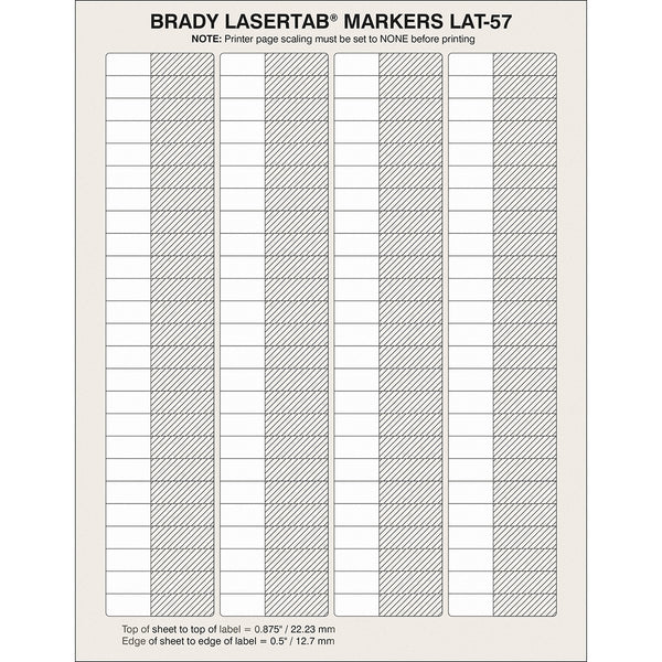 Brady LAT-57-361-2.5 LaserTab Laser Printable Labels 089402