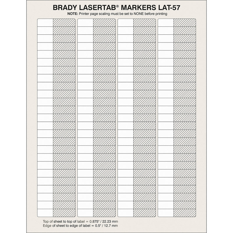 Brady LAT-57-361-2.5 LaserTab Laser Printable Labels 089402
