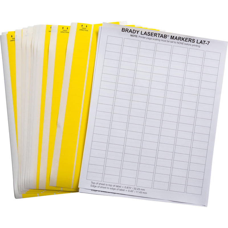Brady LAT-7-747-10-YL LaserTab Laser Printable Labels 029789