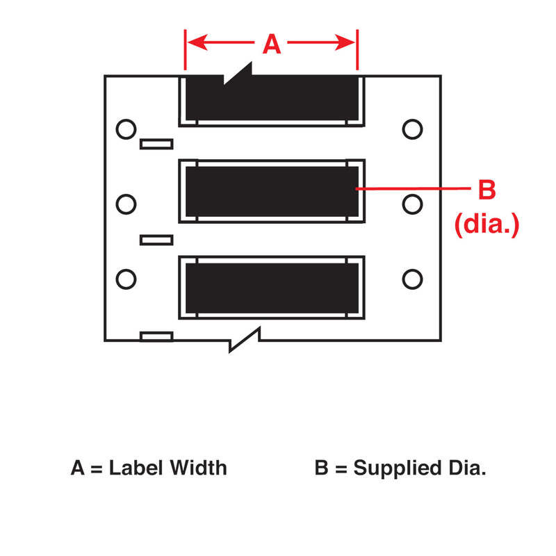 Brady M6-187-1-342-BK PermaSleeve Heat-Shrink Labels for M610, M611, BMP61, M710 (with media adapter) and BMP71 (with media adapter) 173624