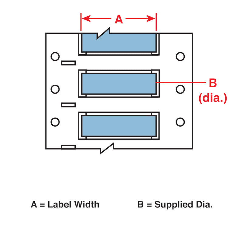 Brady M6-187-1-342-BL PermaSleeve Heat-Shrink Labels for M610, M611, BMP61, M710 (with media adapter) and BMP71 (with media adapter) 173625