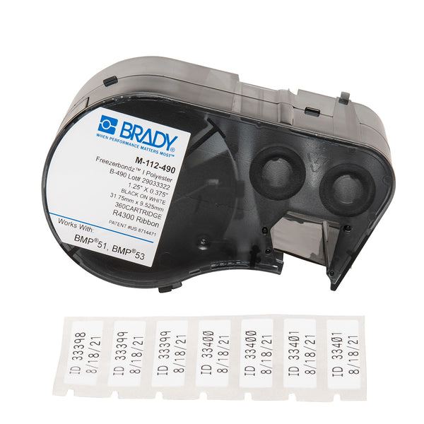 Brady M-112-490 Bmp51/53 Freezerbondz Labelmaker Labels 143312