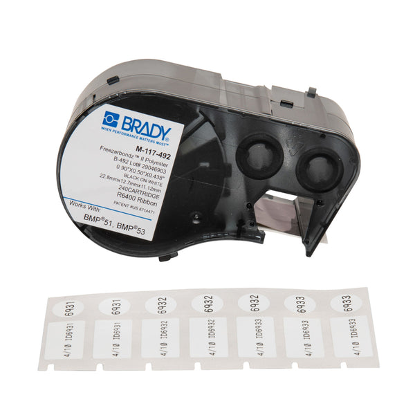 Brady M-117-492 Bmp51/53 Freezerbondz Labelmaker Labels 143325