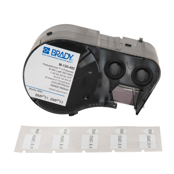 Brady M-120-492 Bmp51/53 Freezerbondz Labelmaker Labels 143324