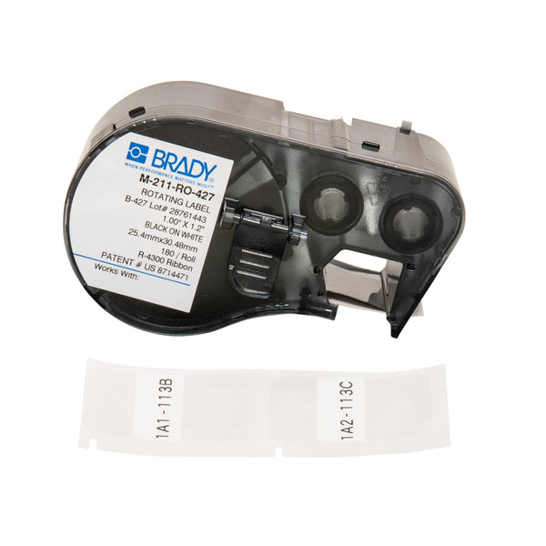Brady M-211-RO-427 Rotating Self-laminating Vinyl Labels for BMP41 and BMP51/BMP53 151729