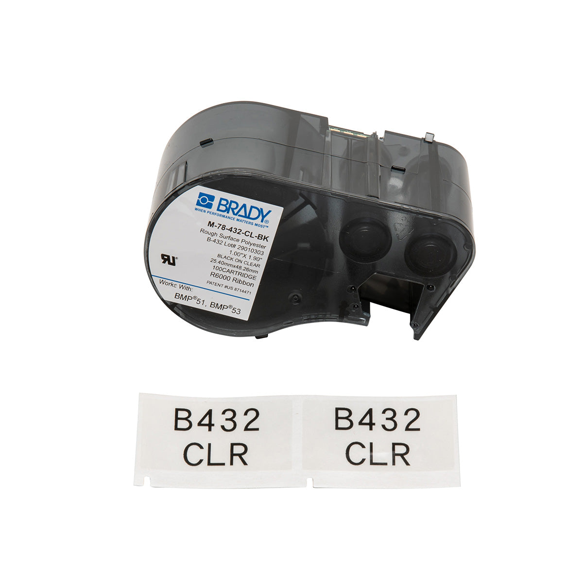 Brady M-78-432-CL-BK Bmp51 Label Printer Labels 143283
