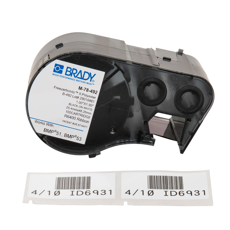 Brady M-78-492 Bmp51/53 Freezerbondz Labelmaker Labels 143326