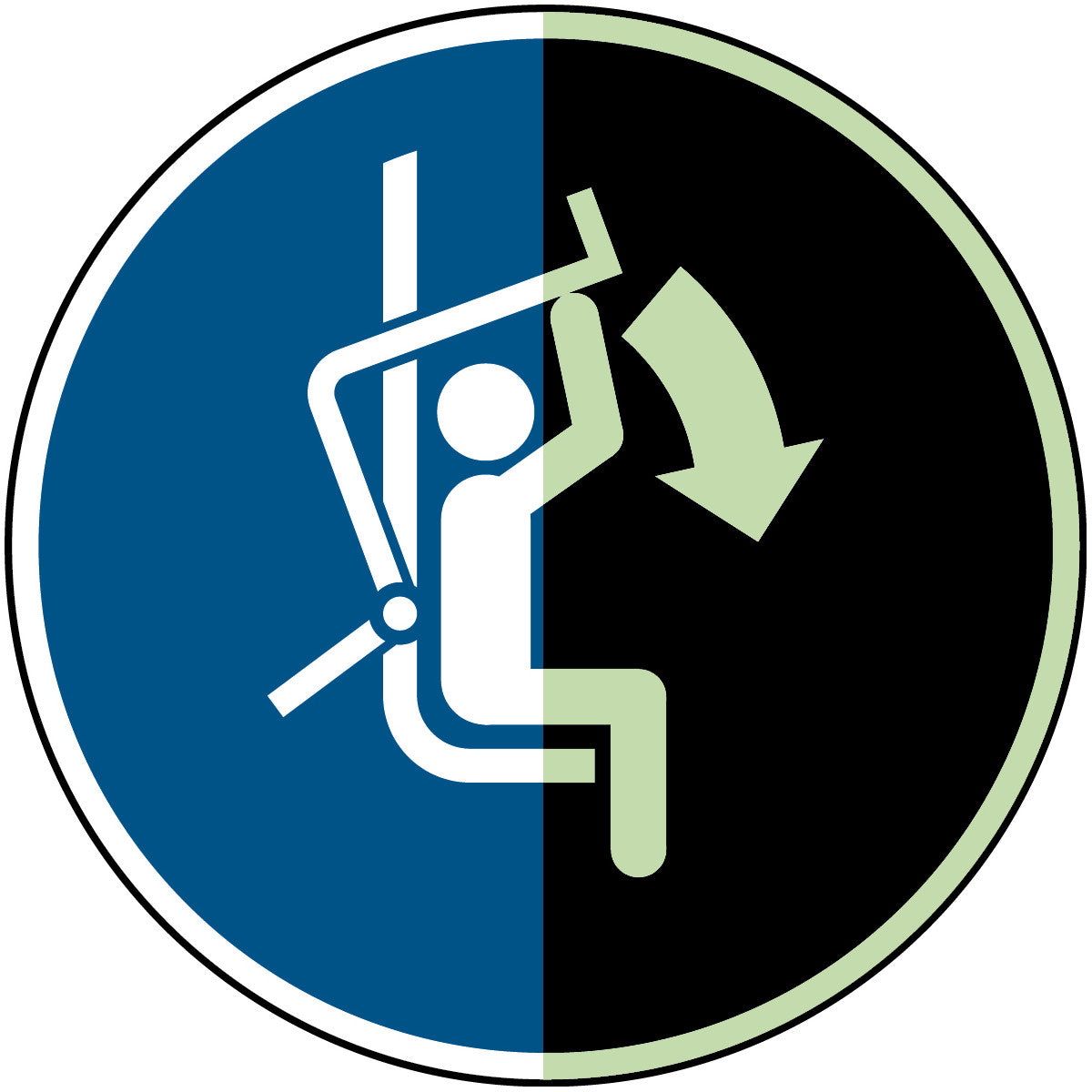 Brady M/M033/Nt-Sa-Pholumc-Dia100/1-B Close safety bar of chairlift - ISO 7010 135402
