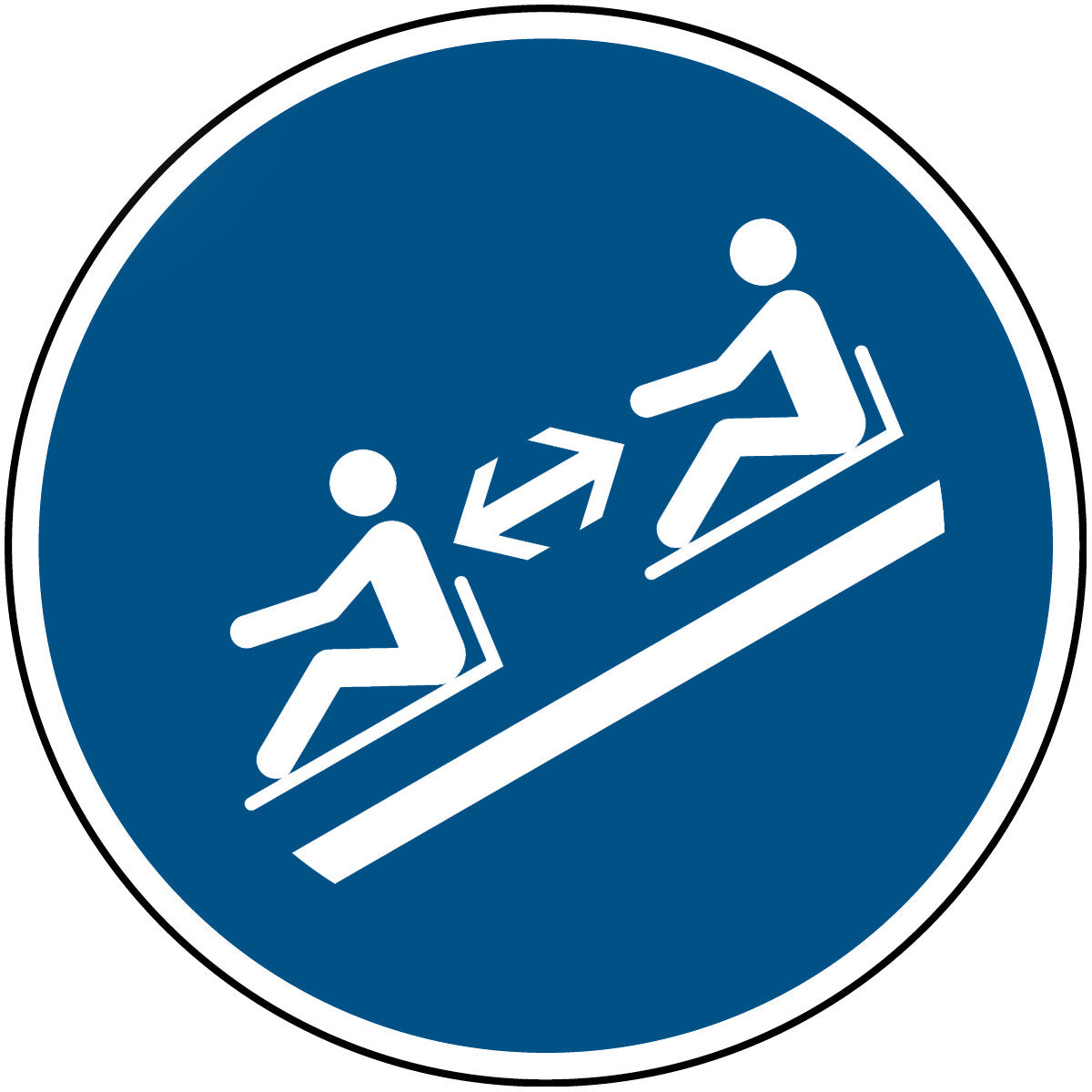 Brady M/M052/Nt/Pe-Dia200-1 ISO Safety Sign - Keep distances 197929