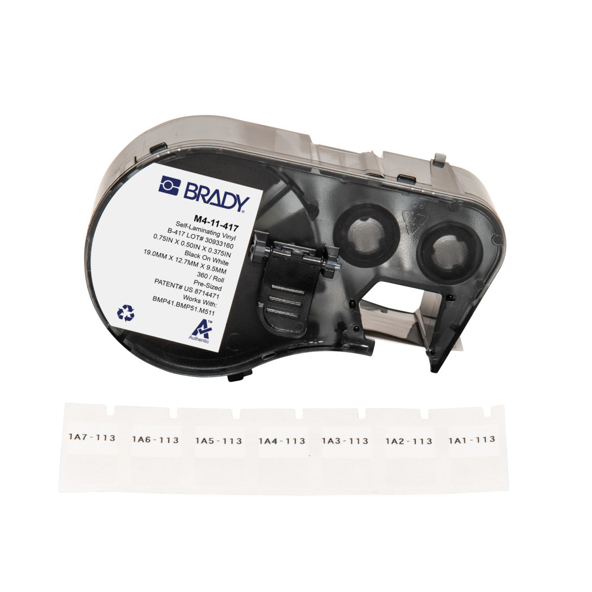 Brady M4-11-427 Self-laminating Vinyl Wire and Cable Labels 170742 M410 BMP41 M510 BMP51 BMP53 M511