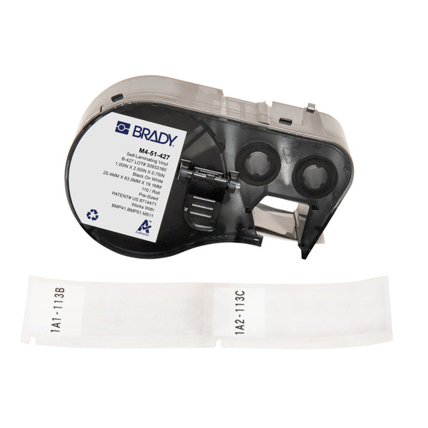 Brady M4-51-427 Self-laminating Vinyl Wire and Cable Labels 170749 M410 BMP41 M510 BMP51 BMP53 M511