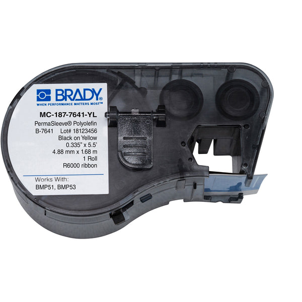 Brady MC-187-7641-YL Bmp51/53 Low Smoke Halogen Free Permasleeve Wire Marking Sleeves 145989