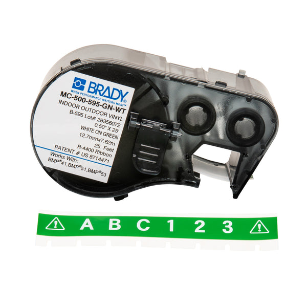 Brady MC-500-595-GN-WT Bmp41/Bmp51/Bmp53 Labelmaker Tape 143395