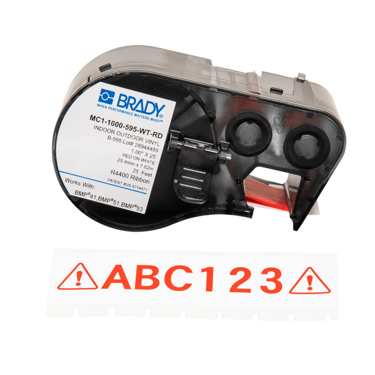 Brady MC1-1000-595-WT-RD Bmp41/Bmp51/Bmp53 Labelmaker Tape 131604