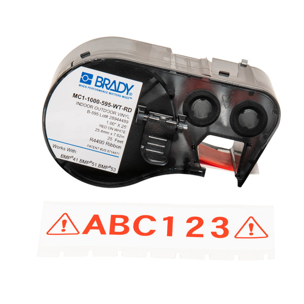 Brady MC1-1000-595-WT-RD Bmp41/Bmp51/Bmp53 Labelmaker Tape 131604