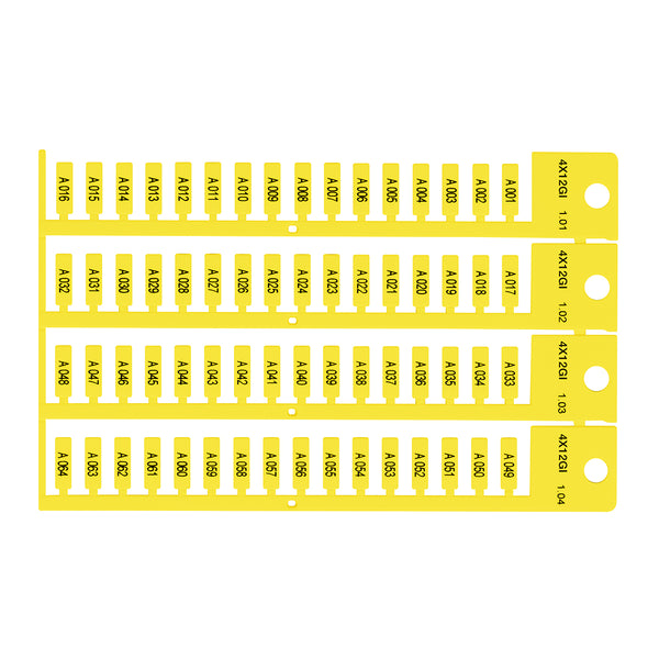 Brady TAG 4X12 4 STICKS YELLOW Cable & Wire Tags - 4mm x 12mm 4X12GI