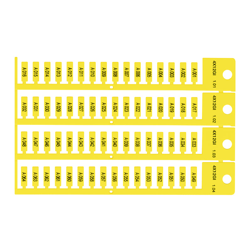 Brady TAG 4X12 4 STICKS YELLOW Cable & Wire Tags - 4mm x 12mm 4X12GI