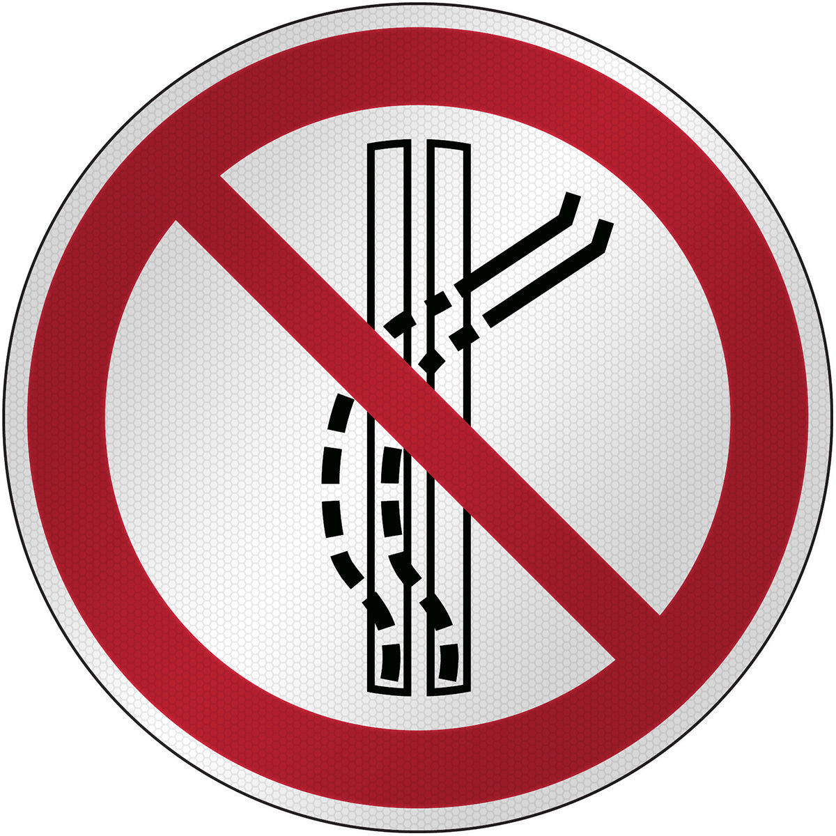 Brady P/P037/NT/RFL-DIA395-1 ISO Safety Sign - Do not leave the tow-track 303554