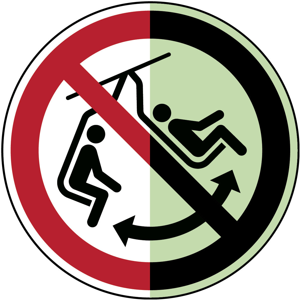 Brady P/P038/Nt-Pp-Pholumc-Dia100/1-B Do not swing the chair - ISO 7010 135814