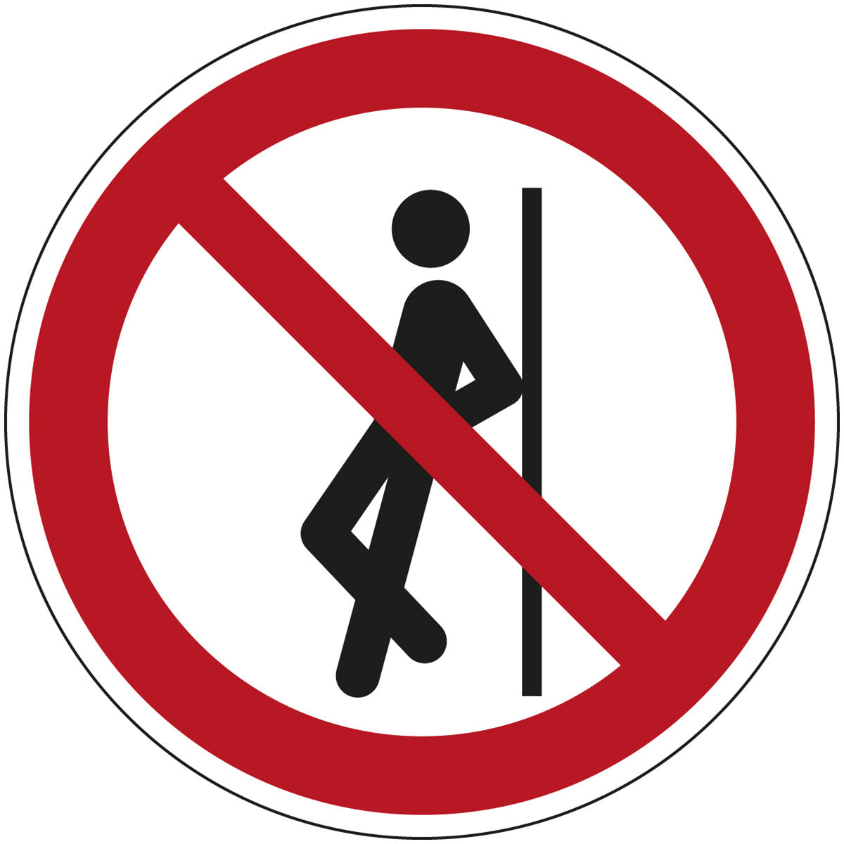 Brady P/P041/Nt/Pe-Dia200-1 ISO Safety Sign - No leaning against 196883
