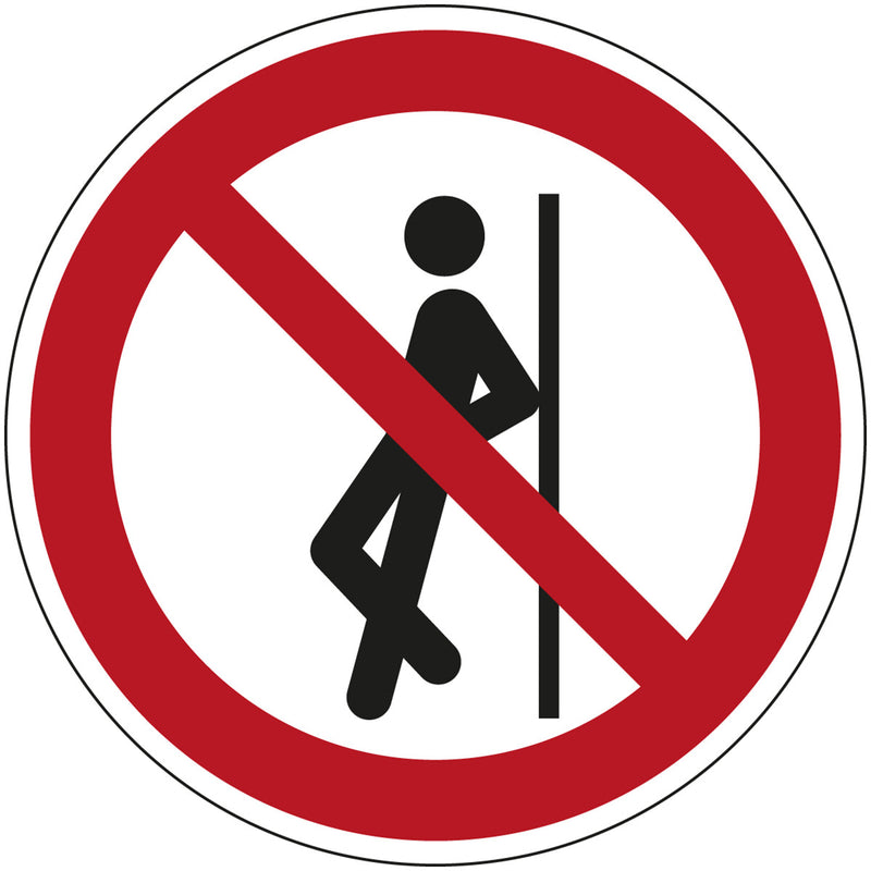 Brady P/P041/Nt/Sav-Dia15-54 ISO Safety Sign - No leaning against 196915