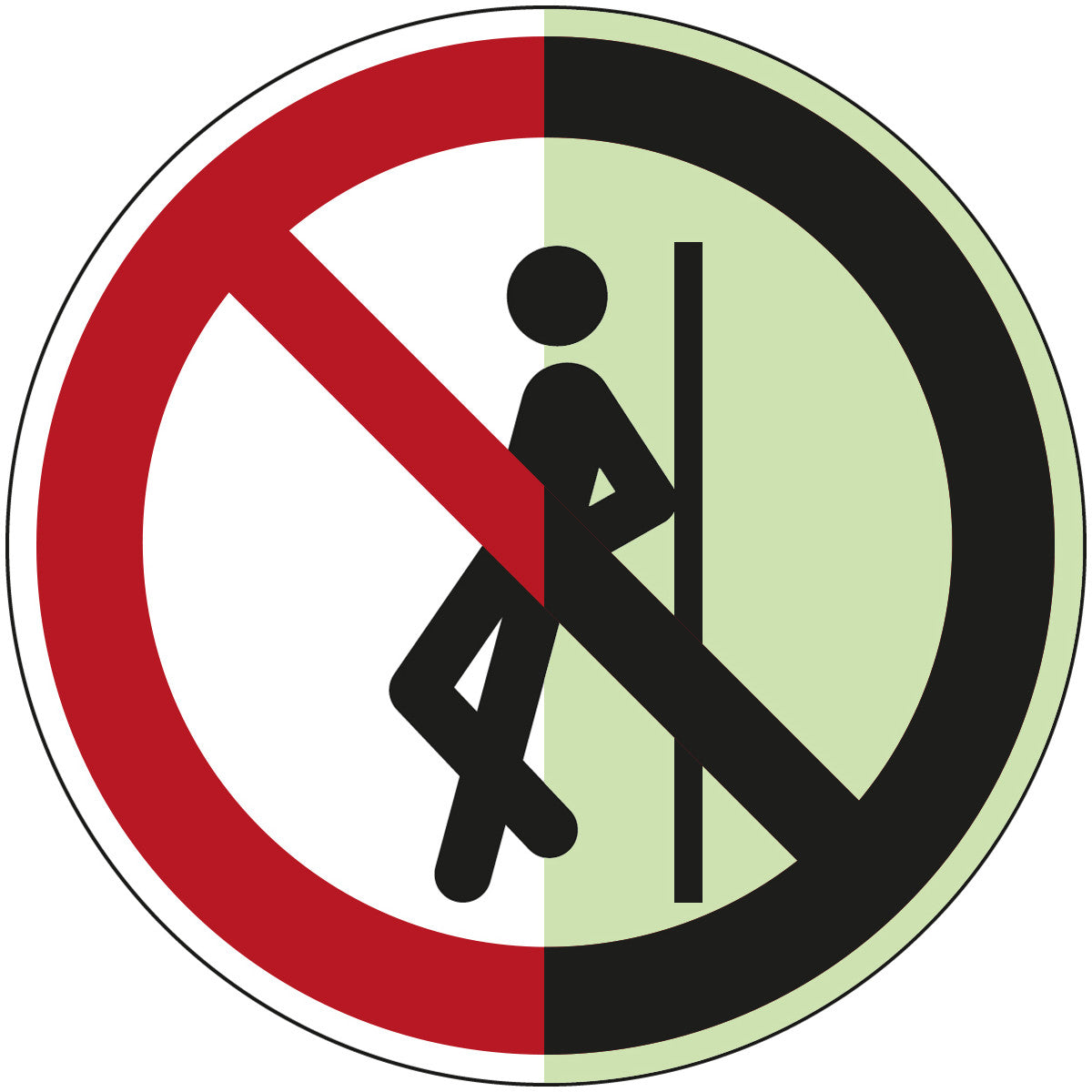 Brady P/P041/Nt/Alu-Pholumc-Dia150-1 ISO Safety Sign - No leaning against 197586